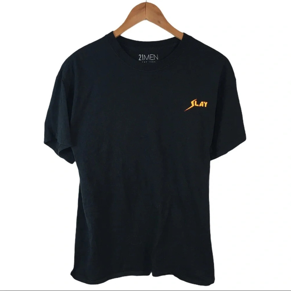 TS569 21 Men SLAY Stitched Crew Neck T Shirt M